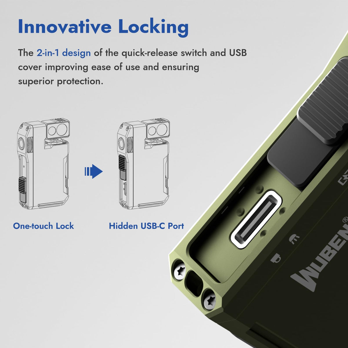 WUBEN G5 Rechargeable EDC Flashlight, Mini Flat Bright Pocket Flashlight