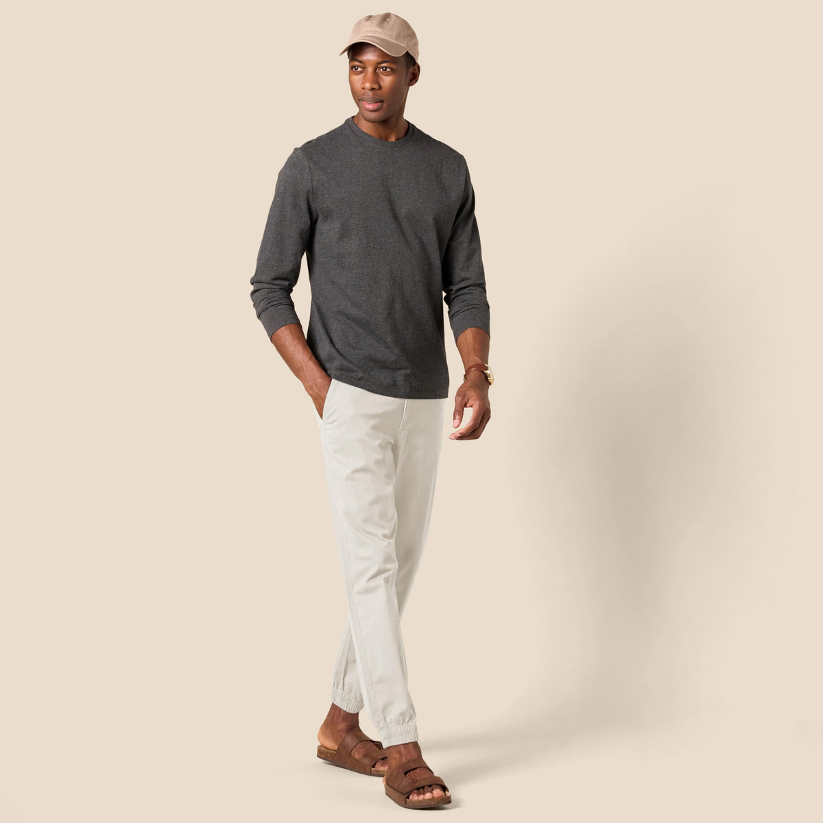 Amazon Essentials Men's Straight-Fit Chino Jogger Pants with Elastic Waist and Pockets