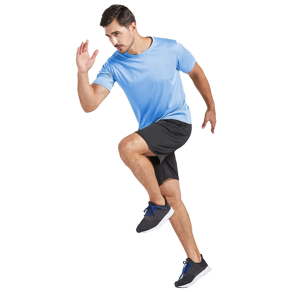 5 Pack Men's Dry Fit T Shirts Athletic Running Gym Workout Short Sleeve Tee Shirts for Men