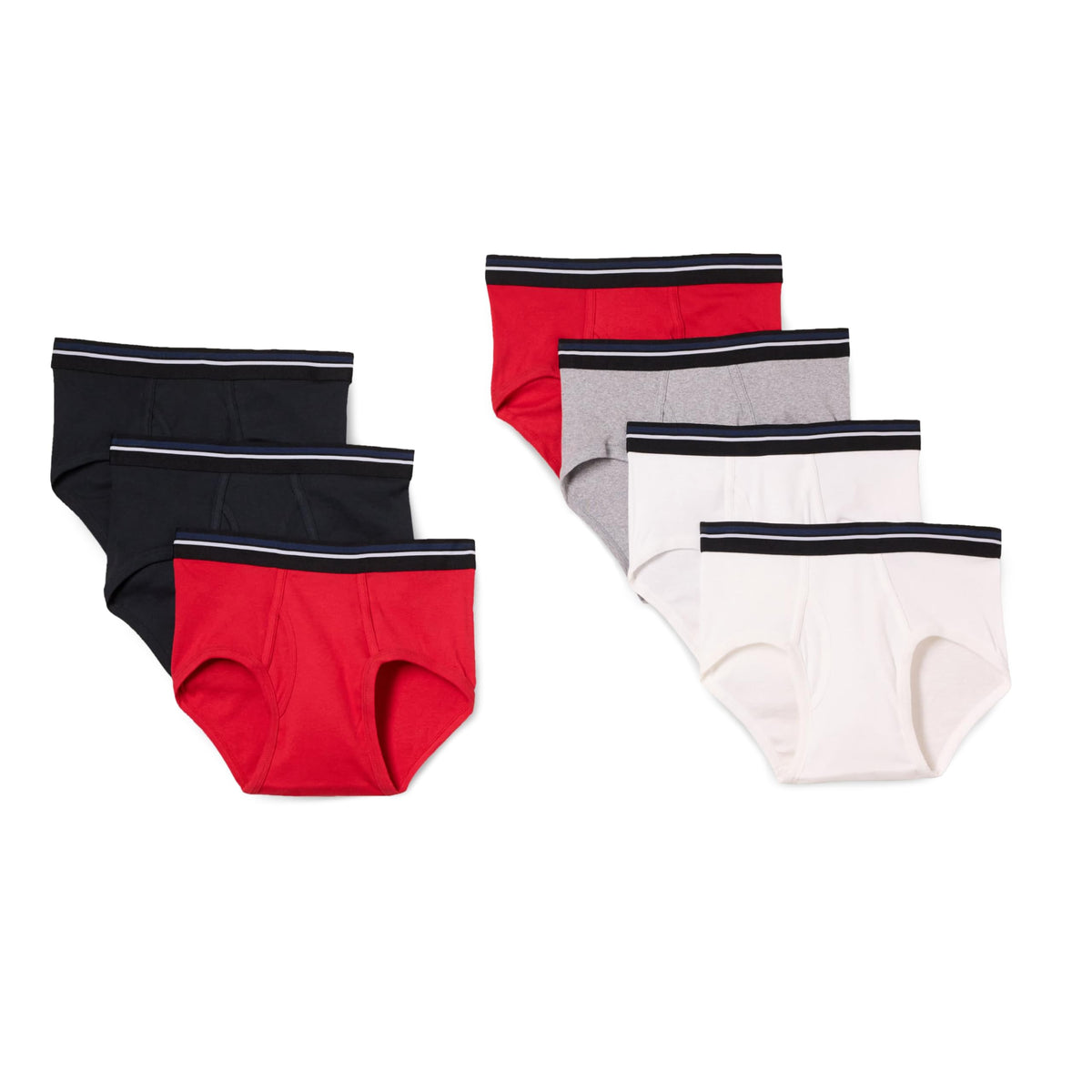 Amazon Essentials Men's Breathable Ribbed Knit Briefs with Elasticized Waistband, Multipacks