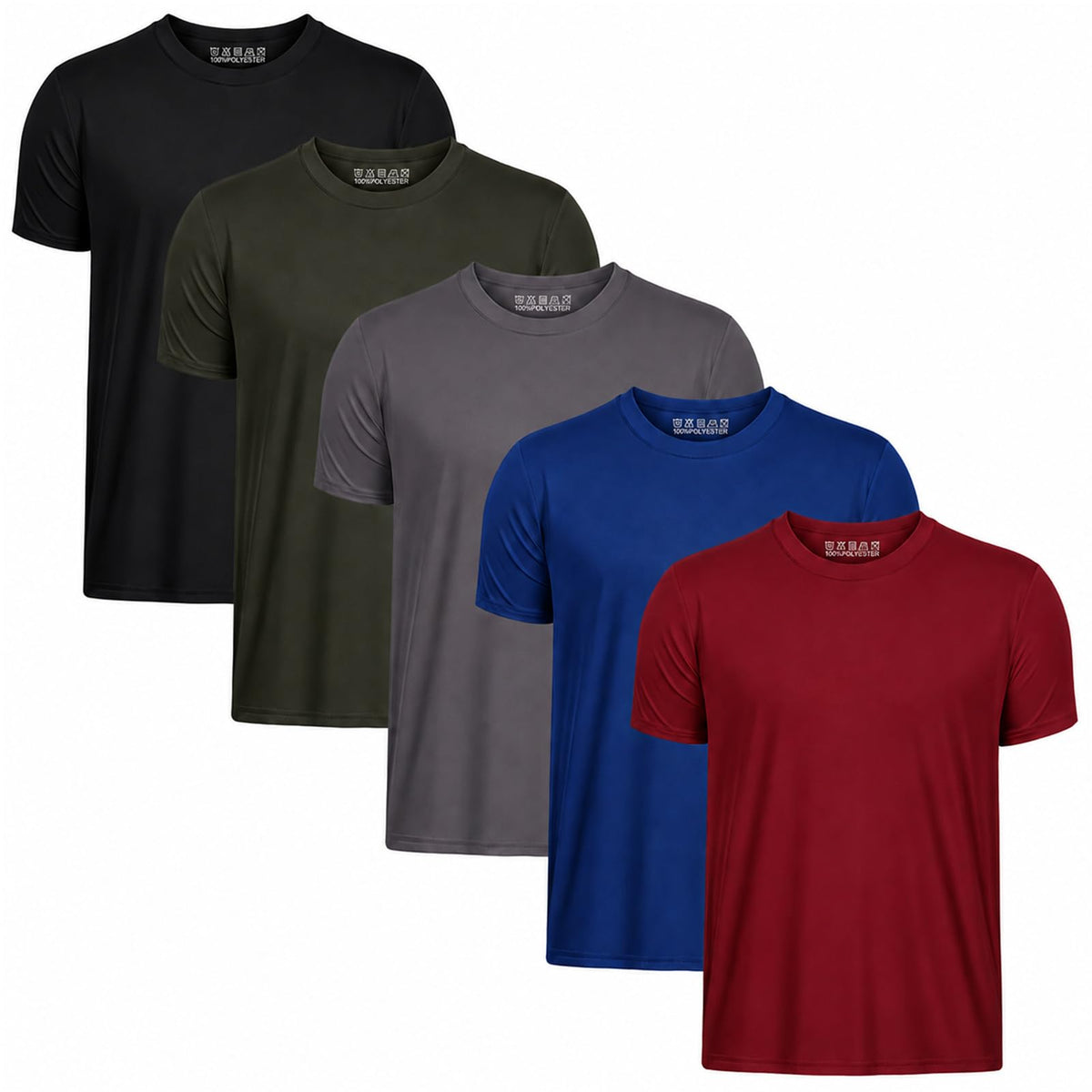 5 Pack Athletic Mens T Shirts Mesh Quick Dry Short Sleeve Tee Shirts Mens