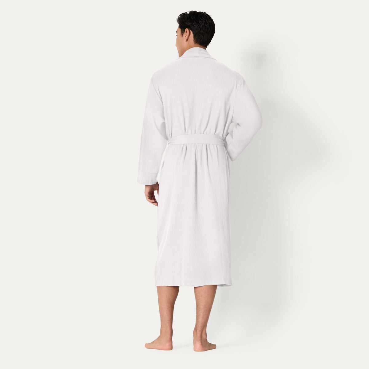 Amazon Essentials Men's Lightweight Cotton Waffle Bath Robe, Mid-Length Loungewear (Available in Big & Tall)