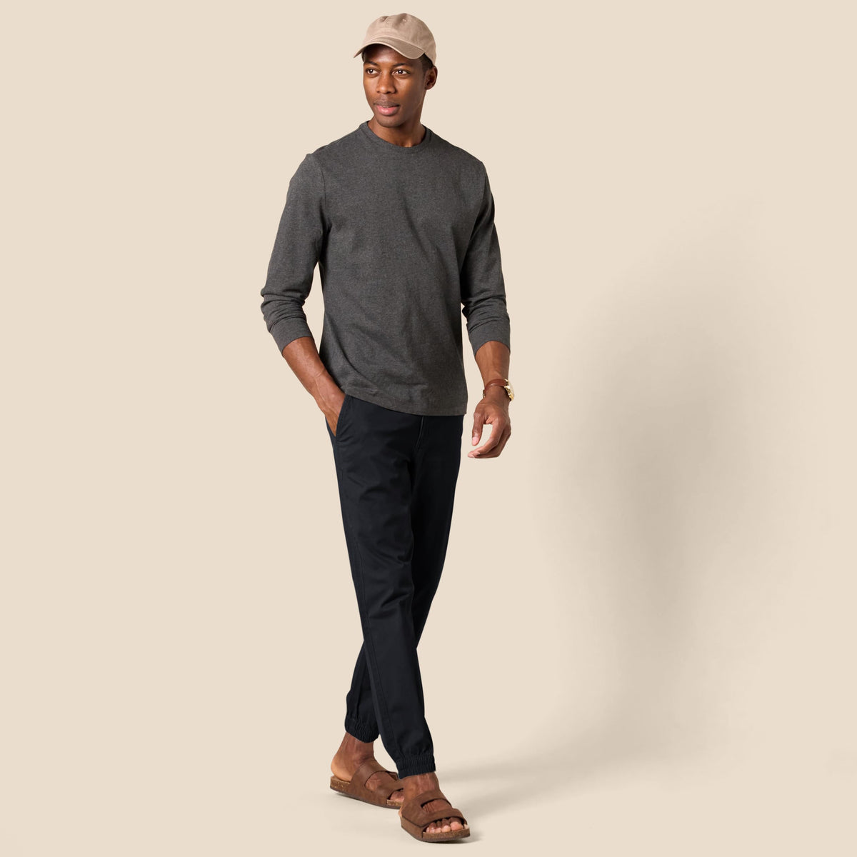 Amazon Essentials Men's Straight-Fit Chino Jogger Pants with Elastic Waist and Pockets