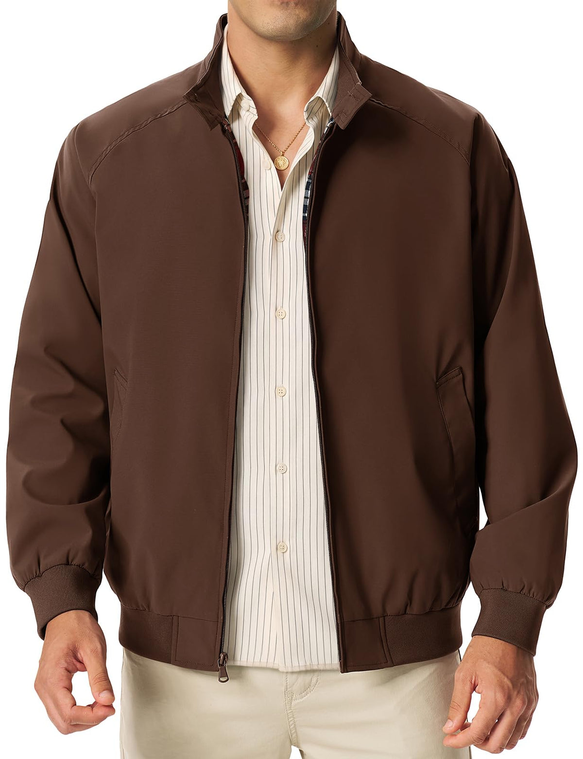 TBMPOY Men's Lightweight Jackets Casual Windbreaker Light Golf Fall
