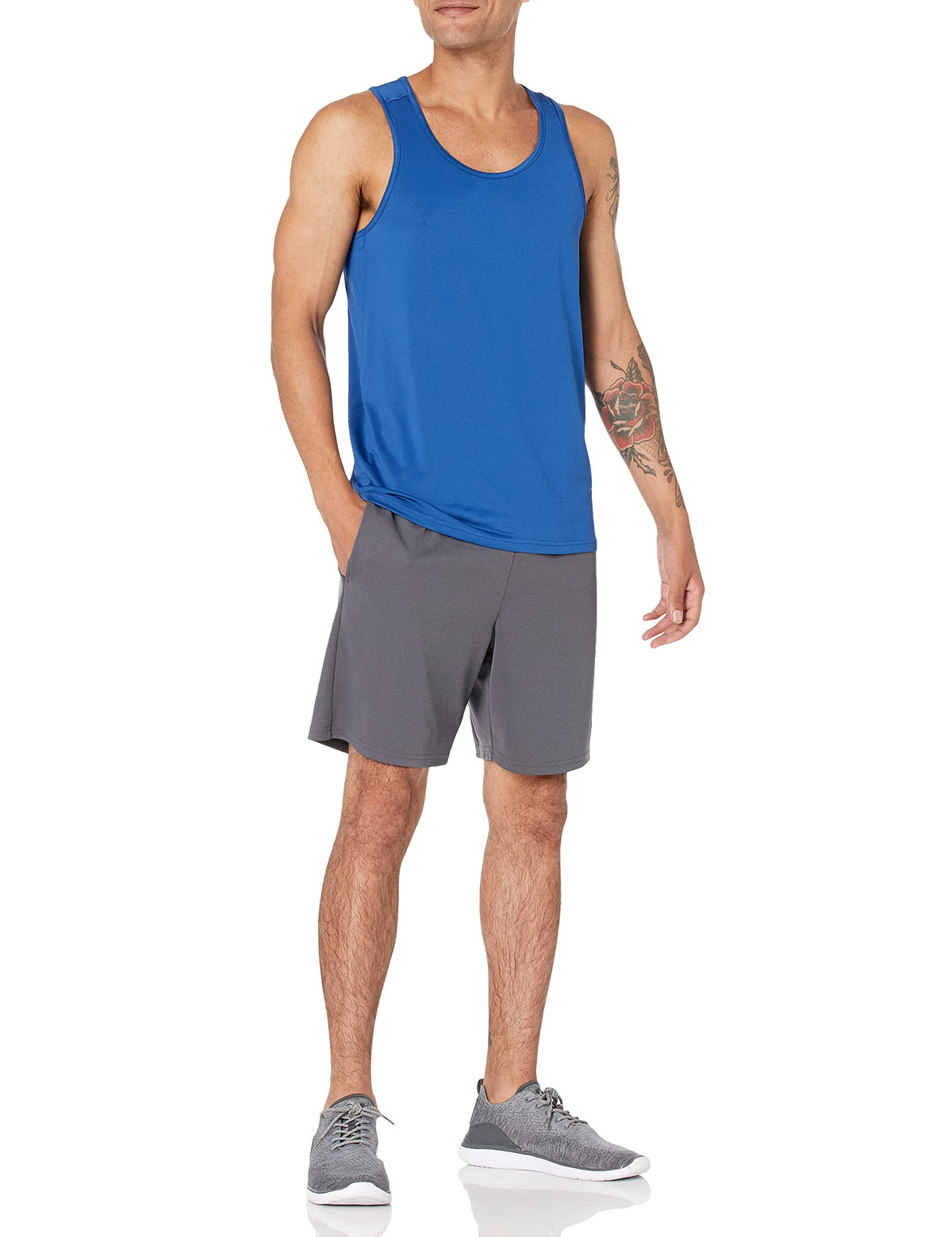 Amazon Essentials Men's Quick Dry Moisture-Wicking Tech Stretch Active Sleeveless Tank Top Workout Shirt
