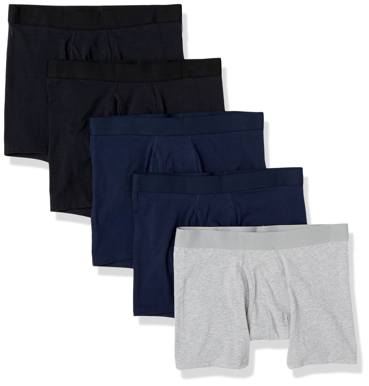 Amazon Essentials Men's Cotton Jersey Boxer Briefs Underwear, Pack of 5