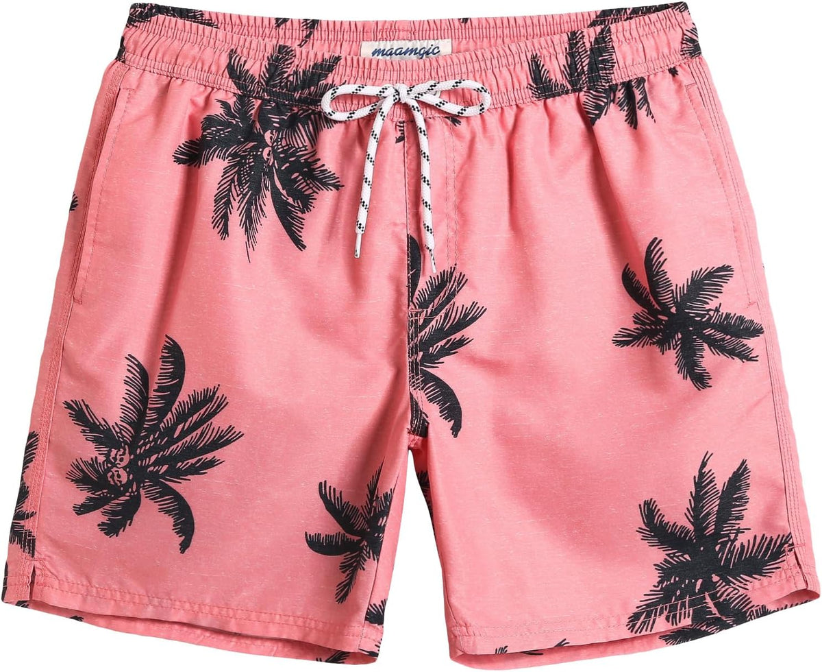maamgic Mens Swim Trunks Quick Dry Mesh Linner with Pockets 7" Beach Shorts