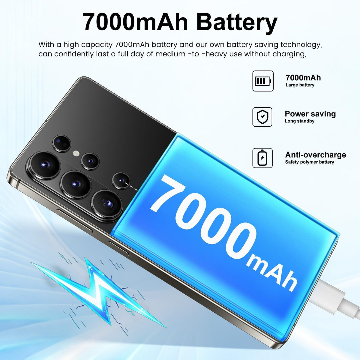 I26Ultra Unlocked Smartphone,6.99" HD+ Display,Built in Pen,16+1024GB Unlocked Phone,Snapdragon 8 Gen4,7000mAh Dual Speakers 5G/Face ID/Fingerprint Lock/Dual SIM/GPS (Black)