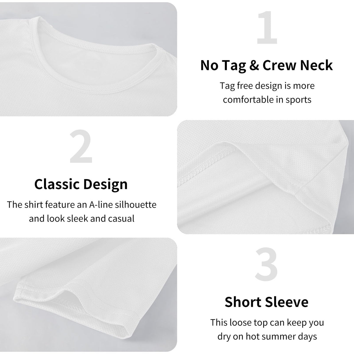 5 Pack Athletic Mens T Shirts Mesh Quick Dry Short Sleeve Tee Shirts Mens