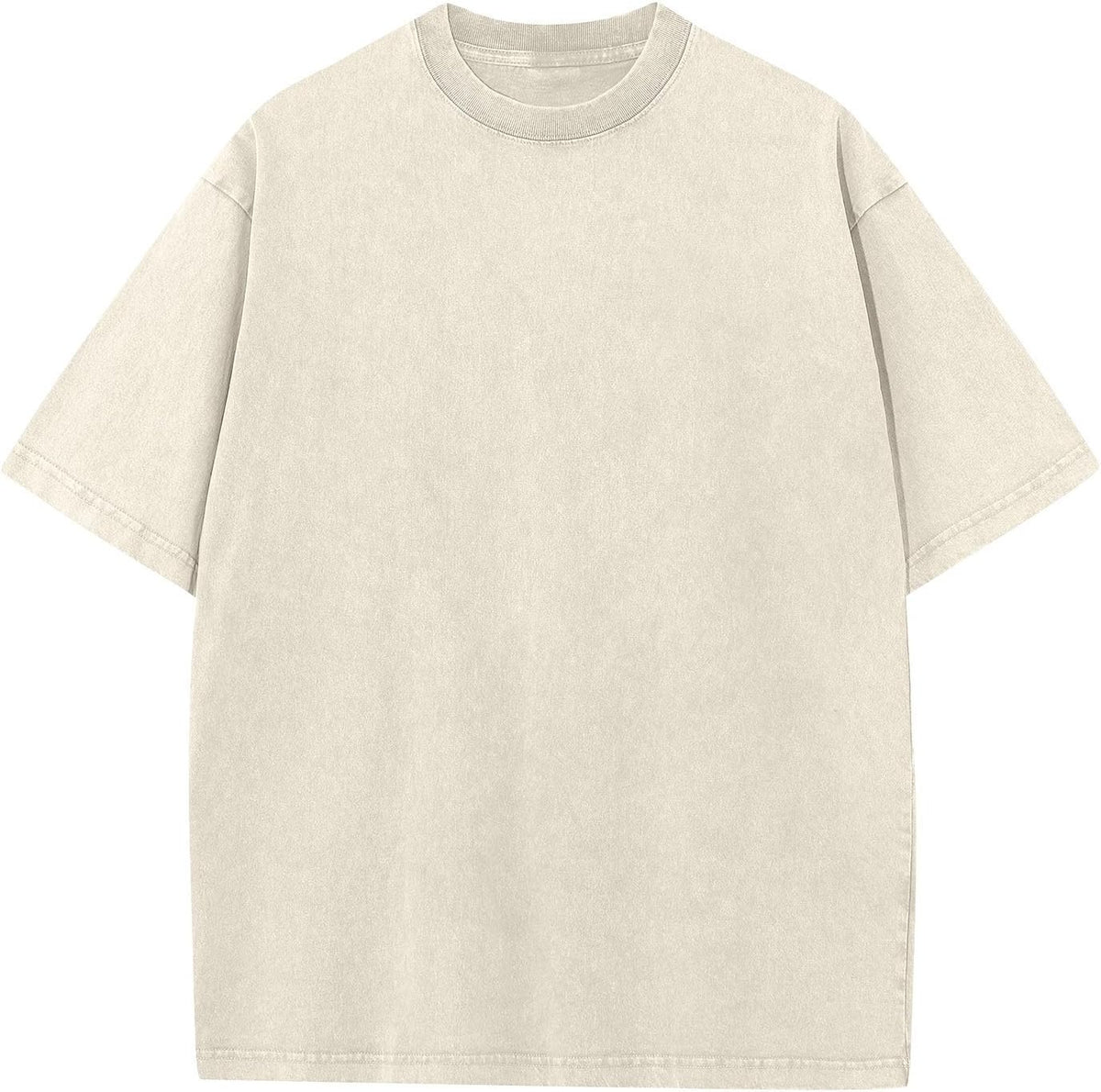 Men's Cotton T-Shirts Oversized Unisex Short Sleeves Casual Loose Wash Solid Basic Tee Tops