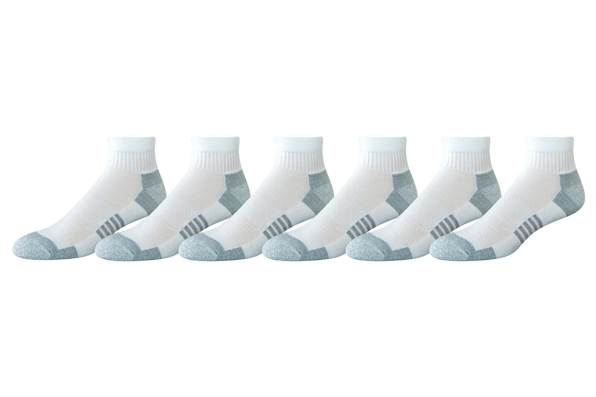 Amazon Essentials Men's Athletic Quarter Ankle Socks with Cushioned Arch Support, 6 Pairs