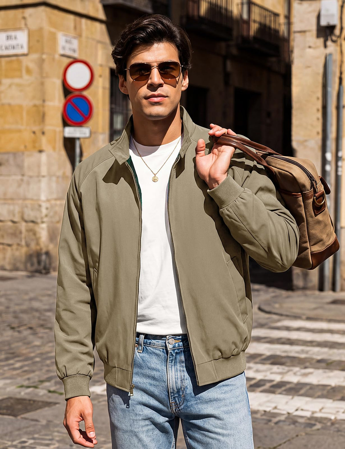 TBMPOY Men's Lightweight Jackets Casual Windbreaker Light Golf Fall