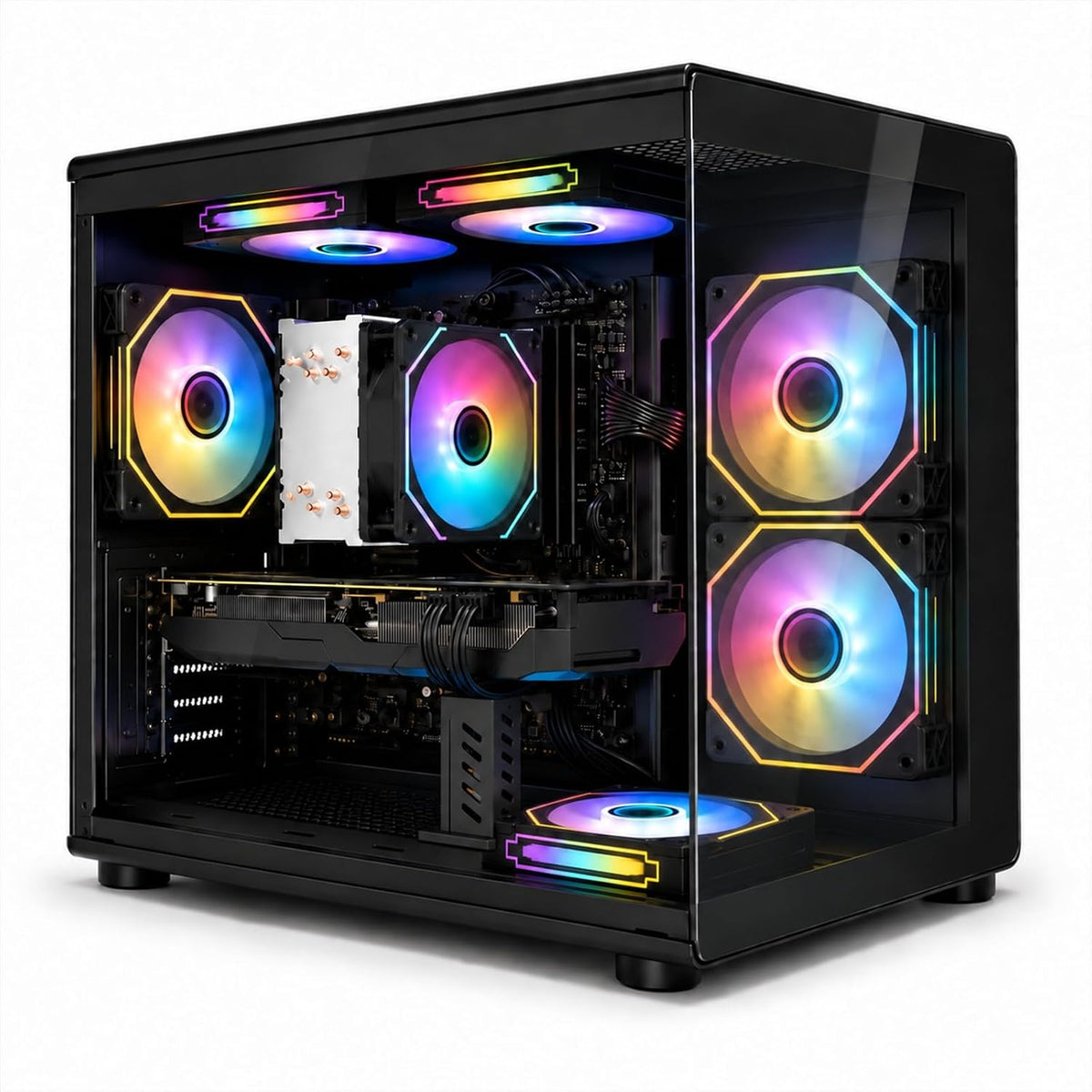 Desktop PC, i7-7700, RX 580 8GB, 16GB RAM, 256GB SSD, WiFi 6, Black