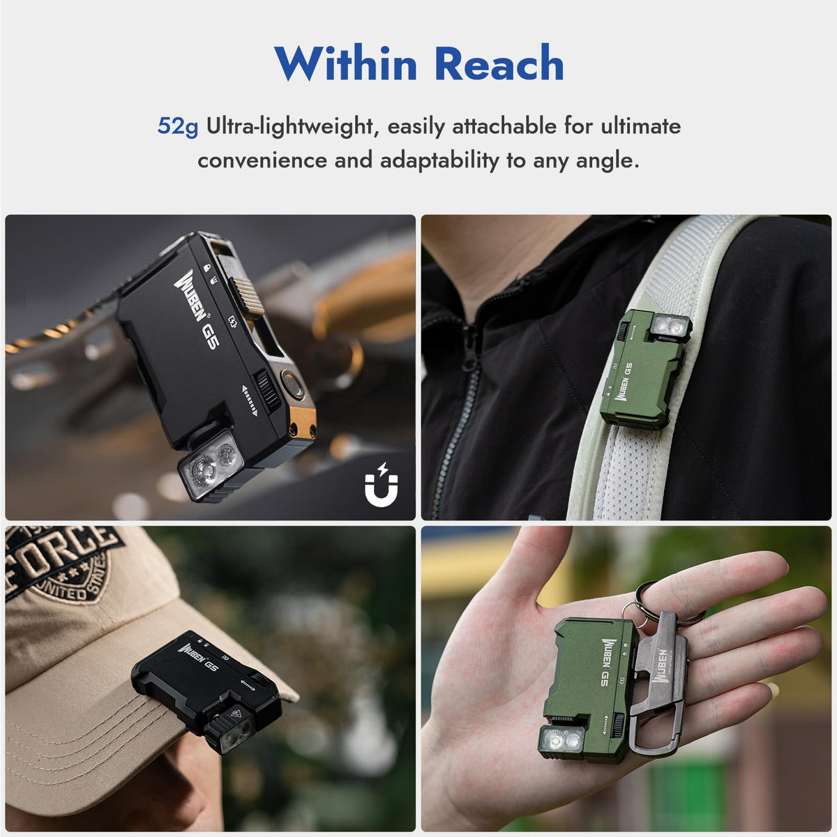 WUBEN G5 Rechargeable EDC Flashlight, Mini Flat Bright Pocket Flashlight