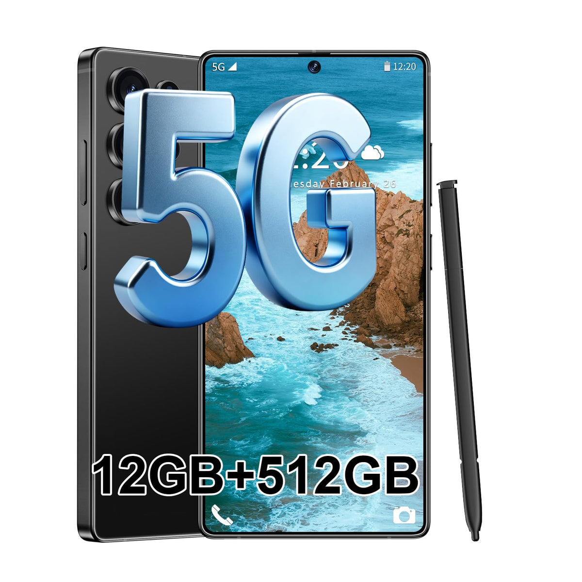 S25 Ultra 5G Unlocked Smartphone,12GB+512GB Fully Cell Phone for Android 14, 6.99" Unlocked Cell Phone, 7000mAh, 68MP+108MP Dual Camera/Dual SIM/Fingerprint Lock/Face (Grey)