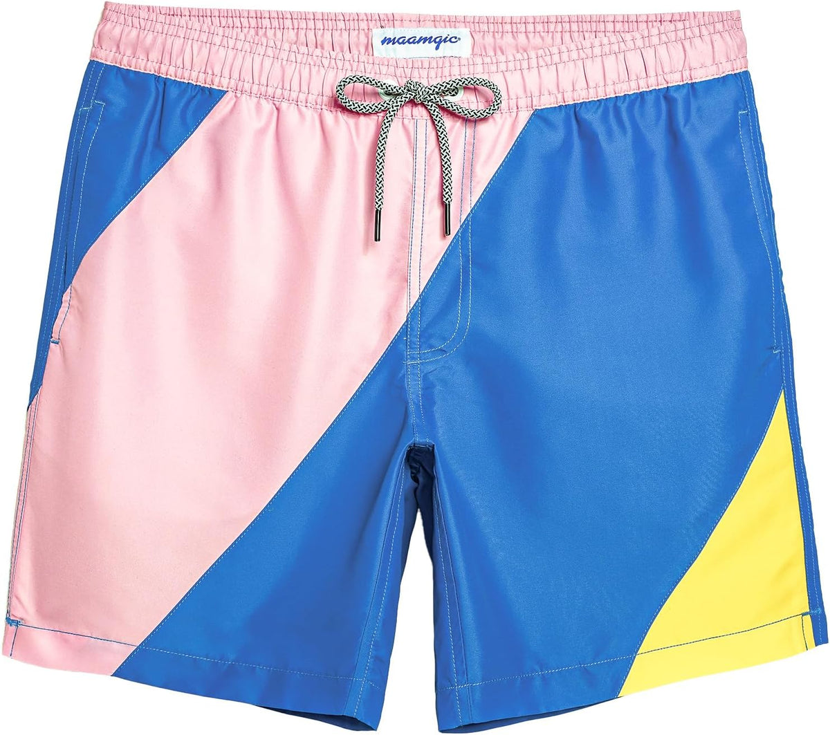 maamgic Mens Swim Trunks Quick Dry Mesh Linner with Pockets 7" Beach Shorts