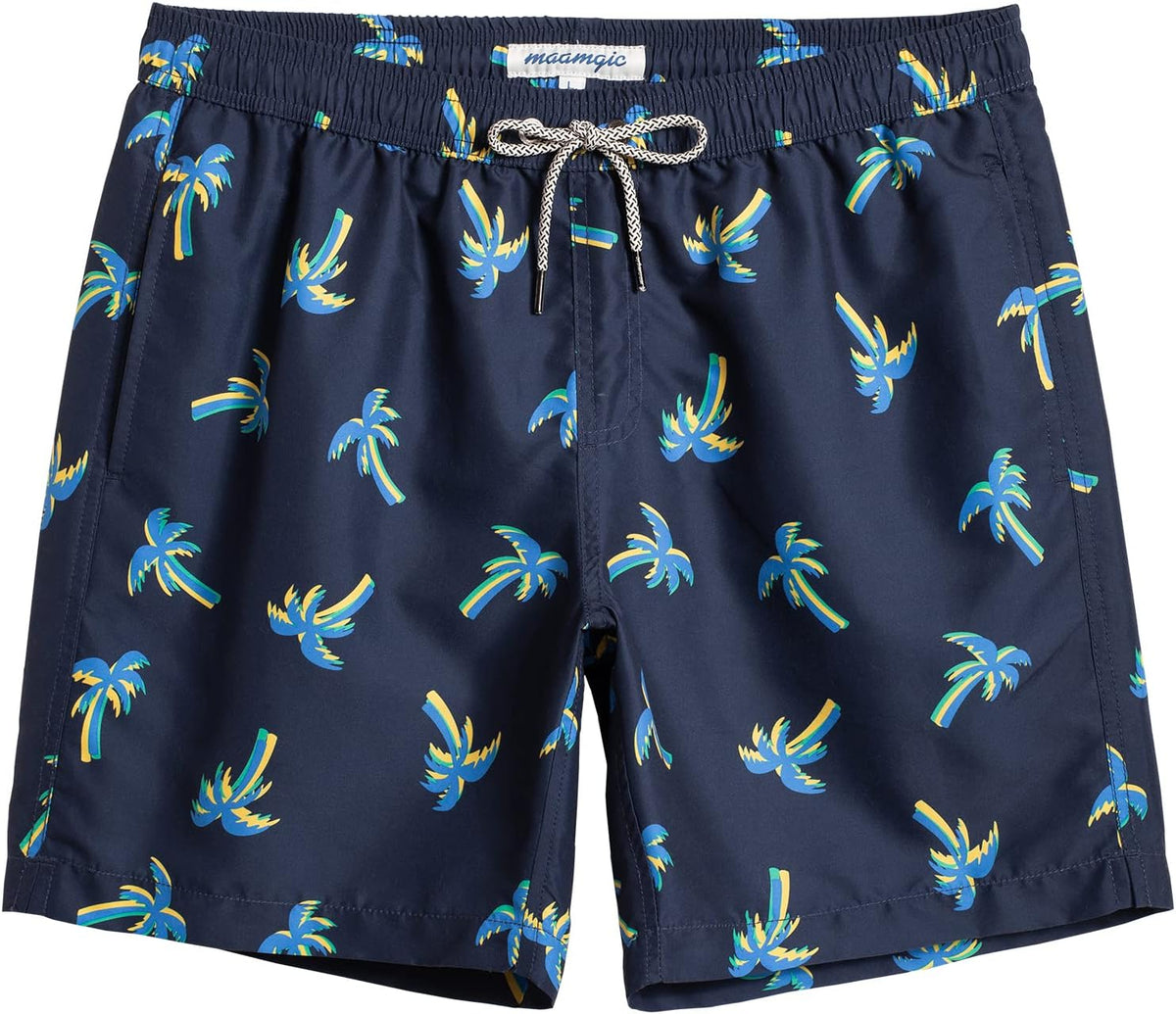 maamgic Mens Swim Trunks Quick Dry Mesh Linner with Pockets 7" Beach Shorts