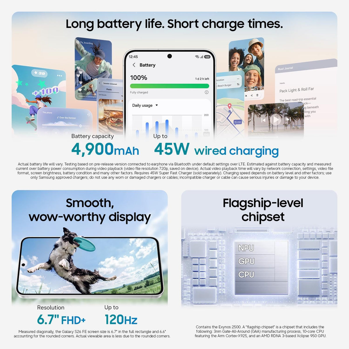 Samsung Galaxy S26, Unlocked Android Smartphone, 256GB, White