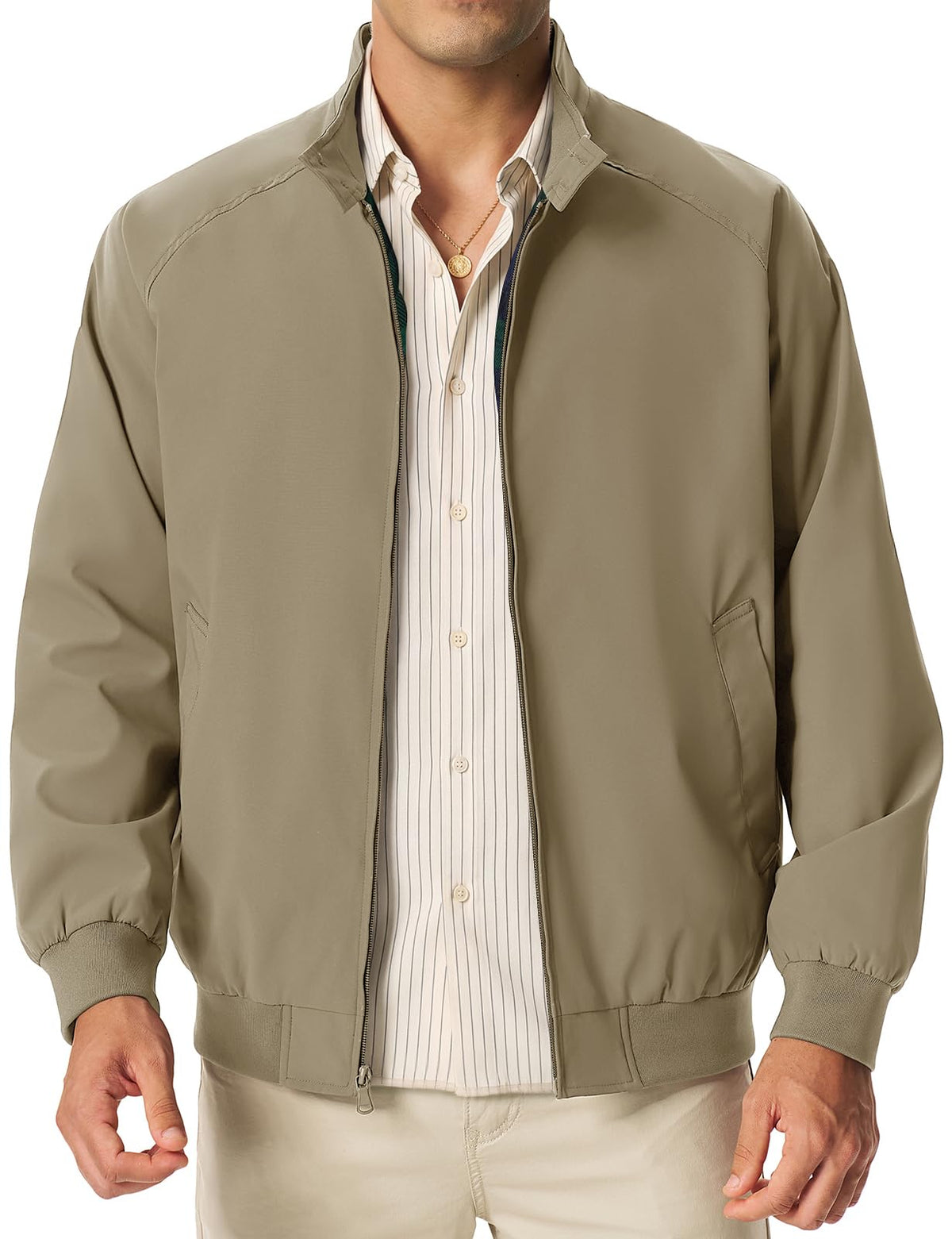 TBMPOY Men's Lightweight Jackets Casual Windbreaker Light Golf Fall