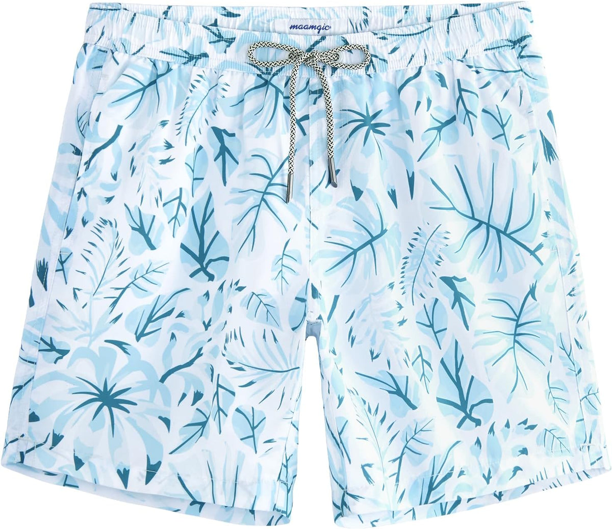 maamgic Mens Swim Trunks Quick Dry Mesh Linner with Pockets 7" Beach Shorts