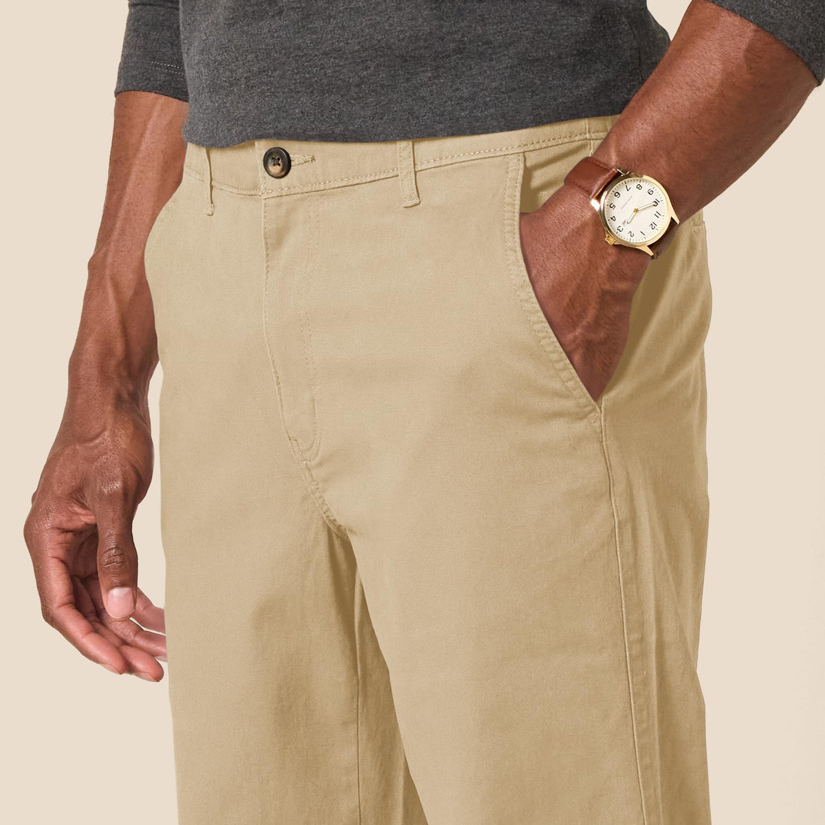 Amazon Essentials Men's Straight-Fit Chino Jogger Pants with Elastic Waist and Pockets