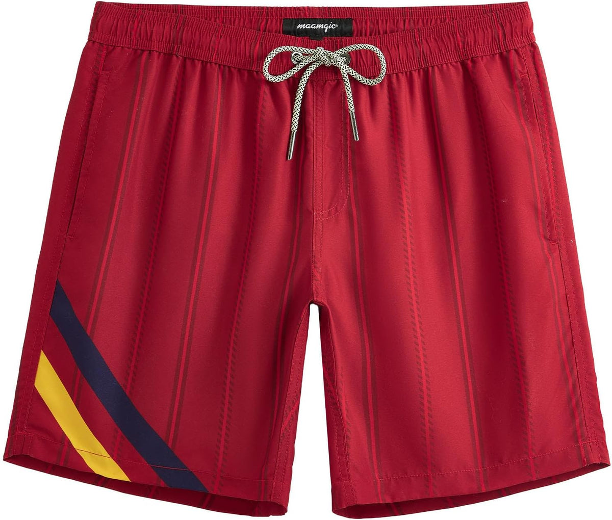 maamgic Mens Swim Trunks Quick Dry Mesh Linner with Pockets 7" Beach Shorts