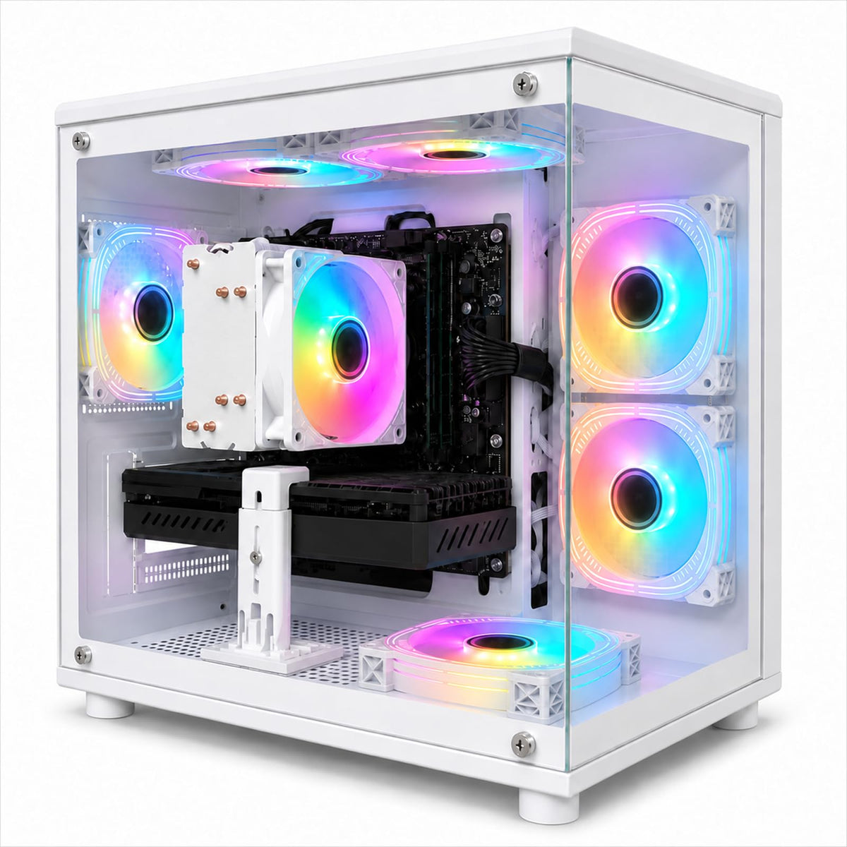 Desktop PC, i7-7700, RX 580 8GB, 16GB RAM, 256GB SSD, WiFi 6, Black