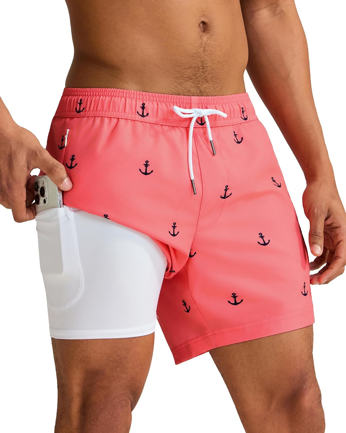 maamgic Mens Swim Trunks with Compression Liner 5 Inch Quick Dry for Beach