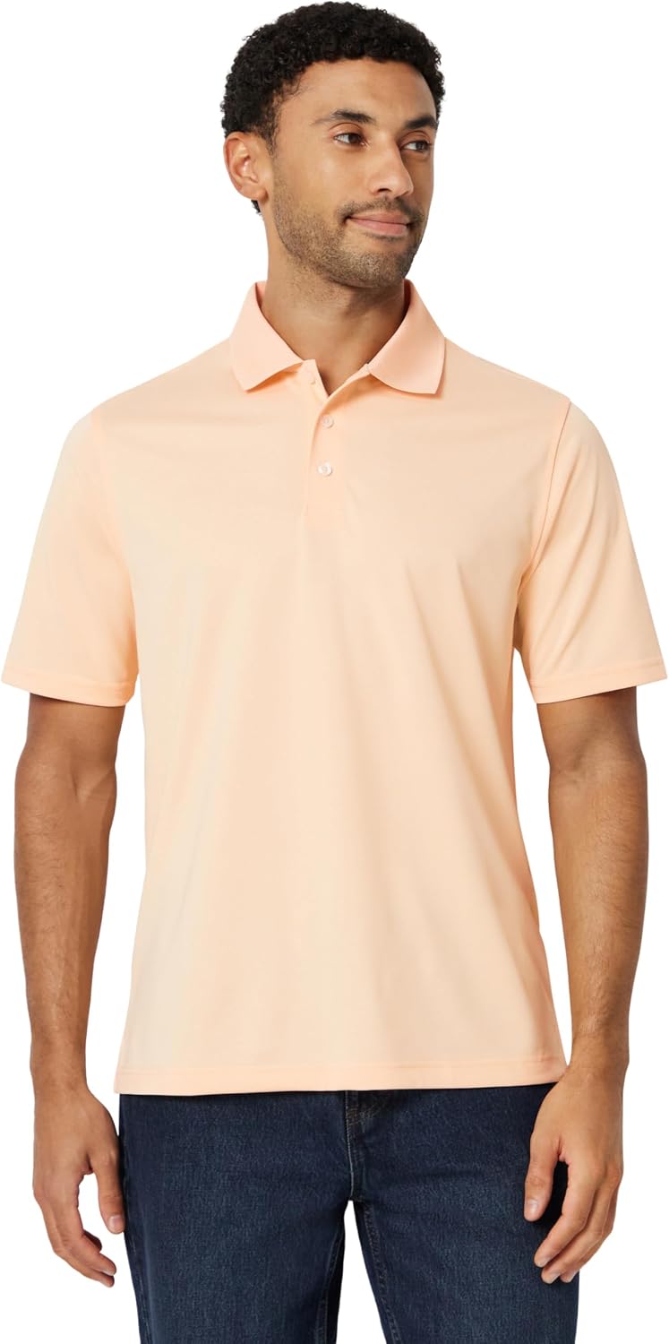 Amazon Essentials Men's Regular Fit Golf Polo Shirt, Moisture-Wicking Quick Dry, Recycled Polyester, Short Sleeve