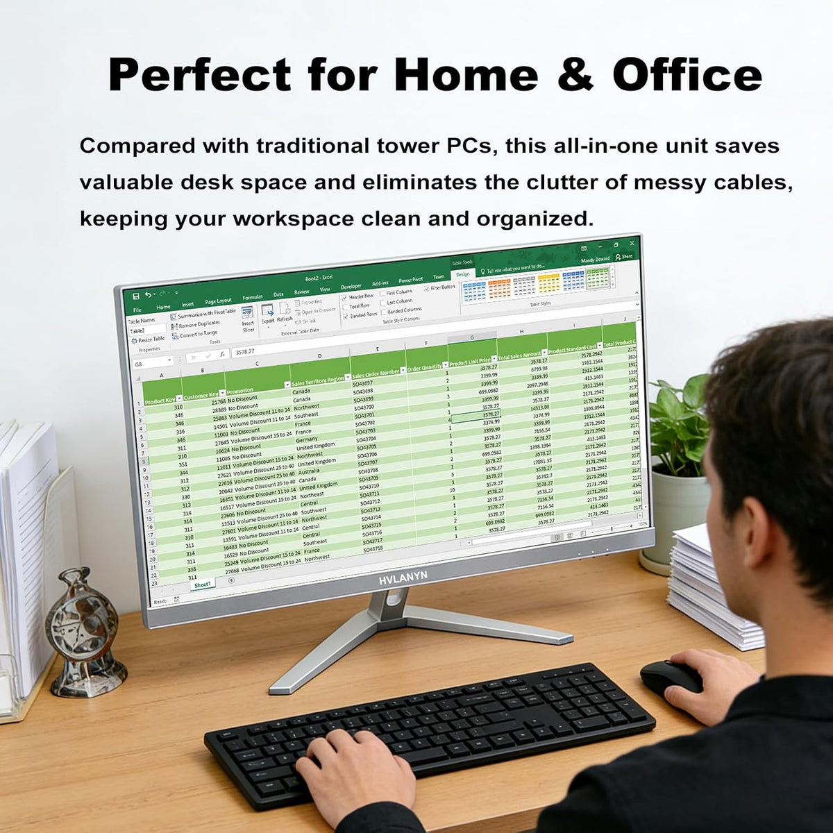 23.8-Inch Fhd All-in-One Desktop Compute,Core i5, 16GB DDR RAM,512GB PCIe SSD,1920x1080 FHD Display, WiFi, Bluetooth,Mouse and Keyboard Include