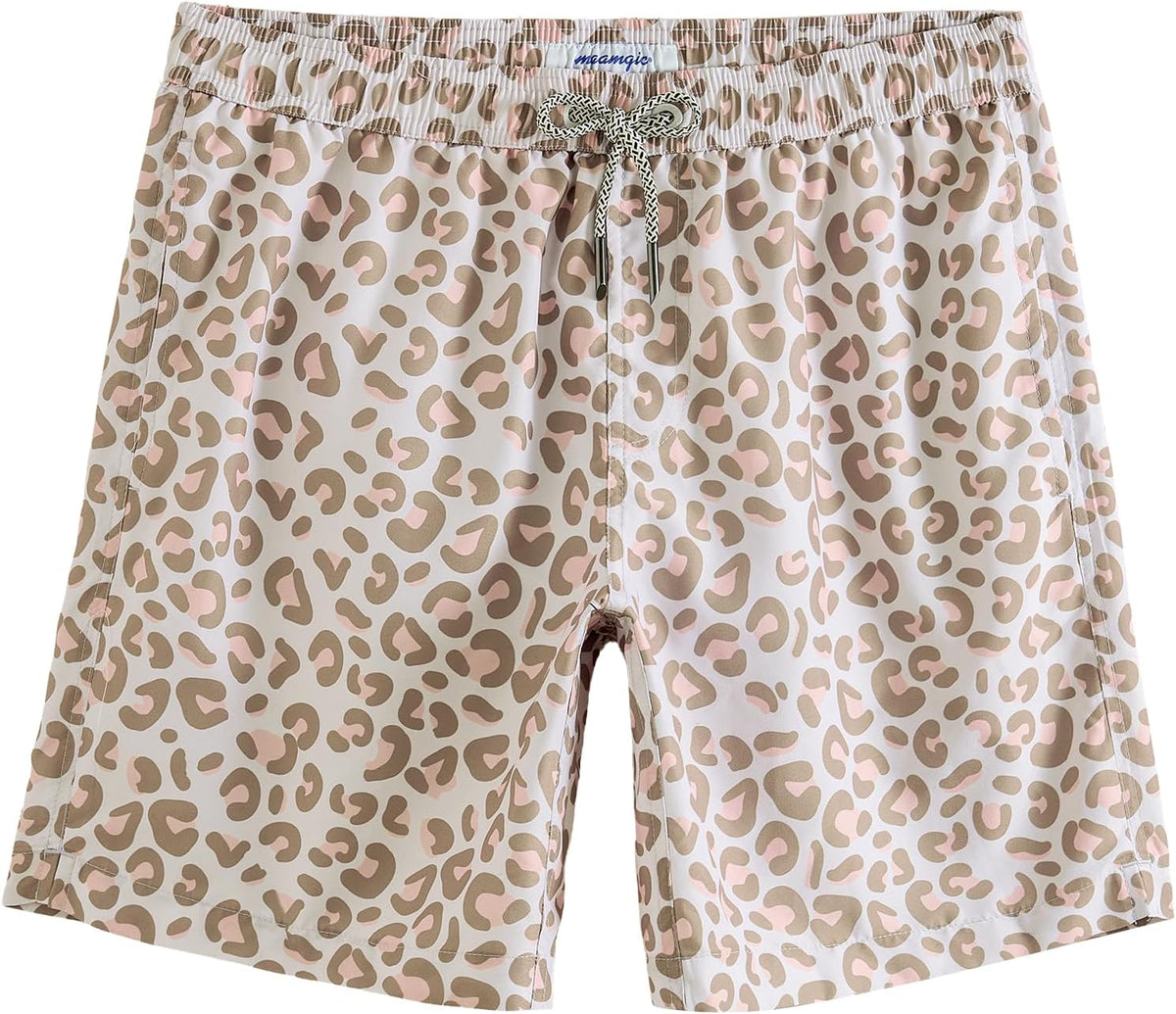 maamgic Mens Swim Trunks Quick Dry Mesh Linner with Pockets 7" Beach Shorts