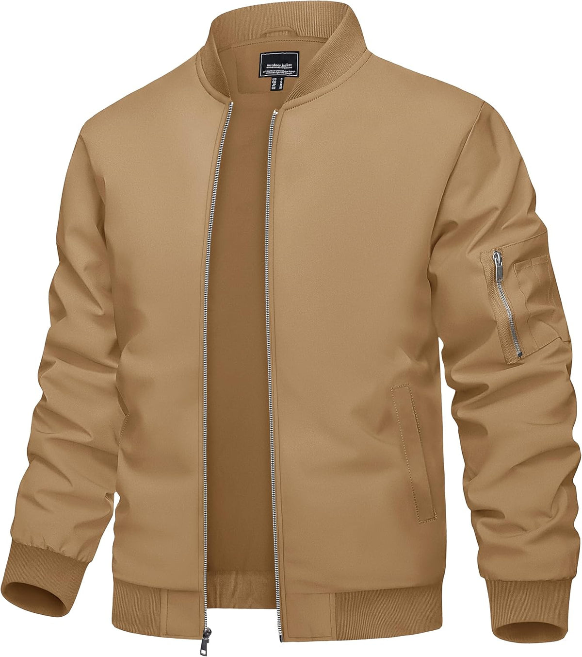 TACVASEN Men's Bomber Jacket Lightweight Casual Spring Fall Windbreaker Zip Up Coat with Pocket