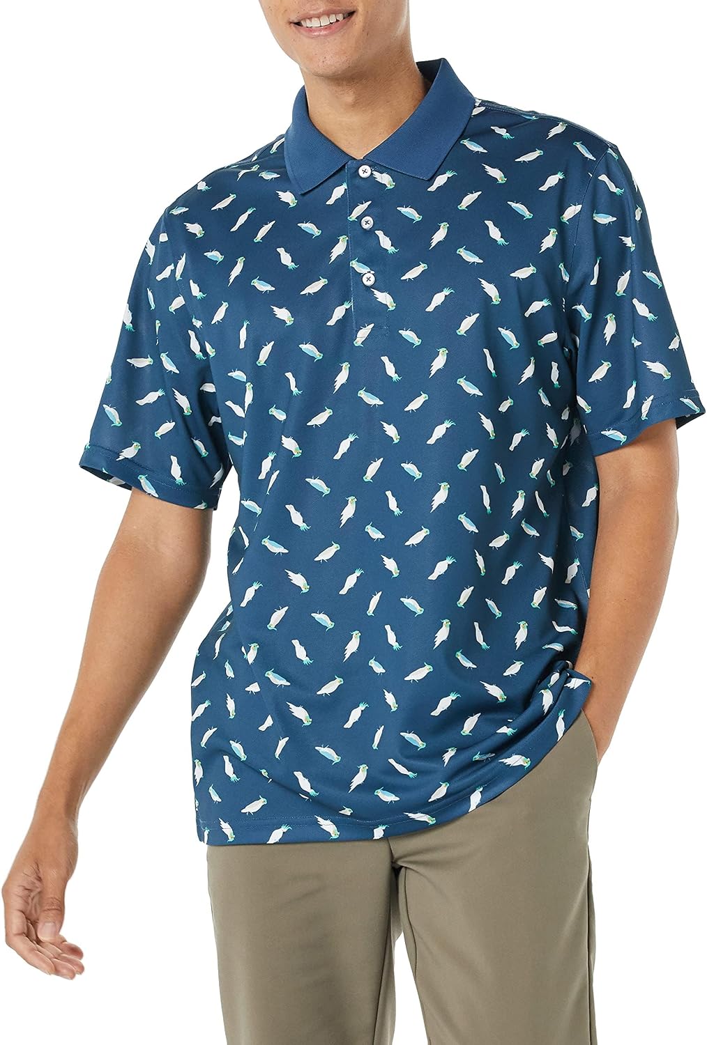 Amazon Essentials Men's Regular Fit Golf Polo Shirt, Moisture-Wicking Quick Dry, Recycled Polyester, Short Sleeve