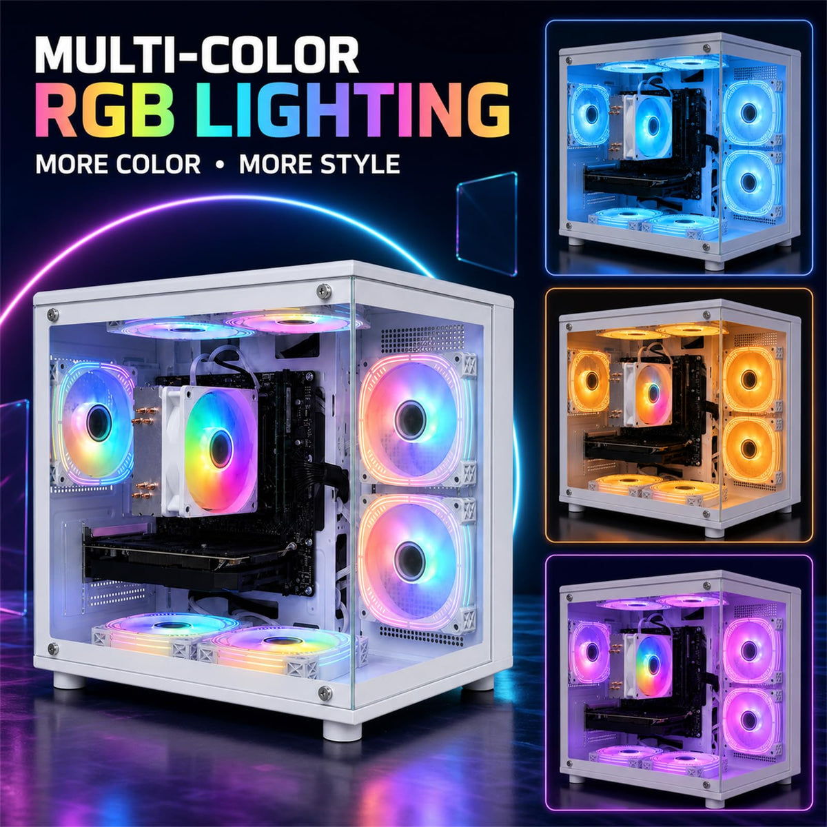 Desktop PC, i7-7700, RX 580 8GB, 16GB RAM, 256GB SSD, WiFi 6, Black