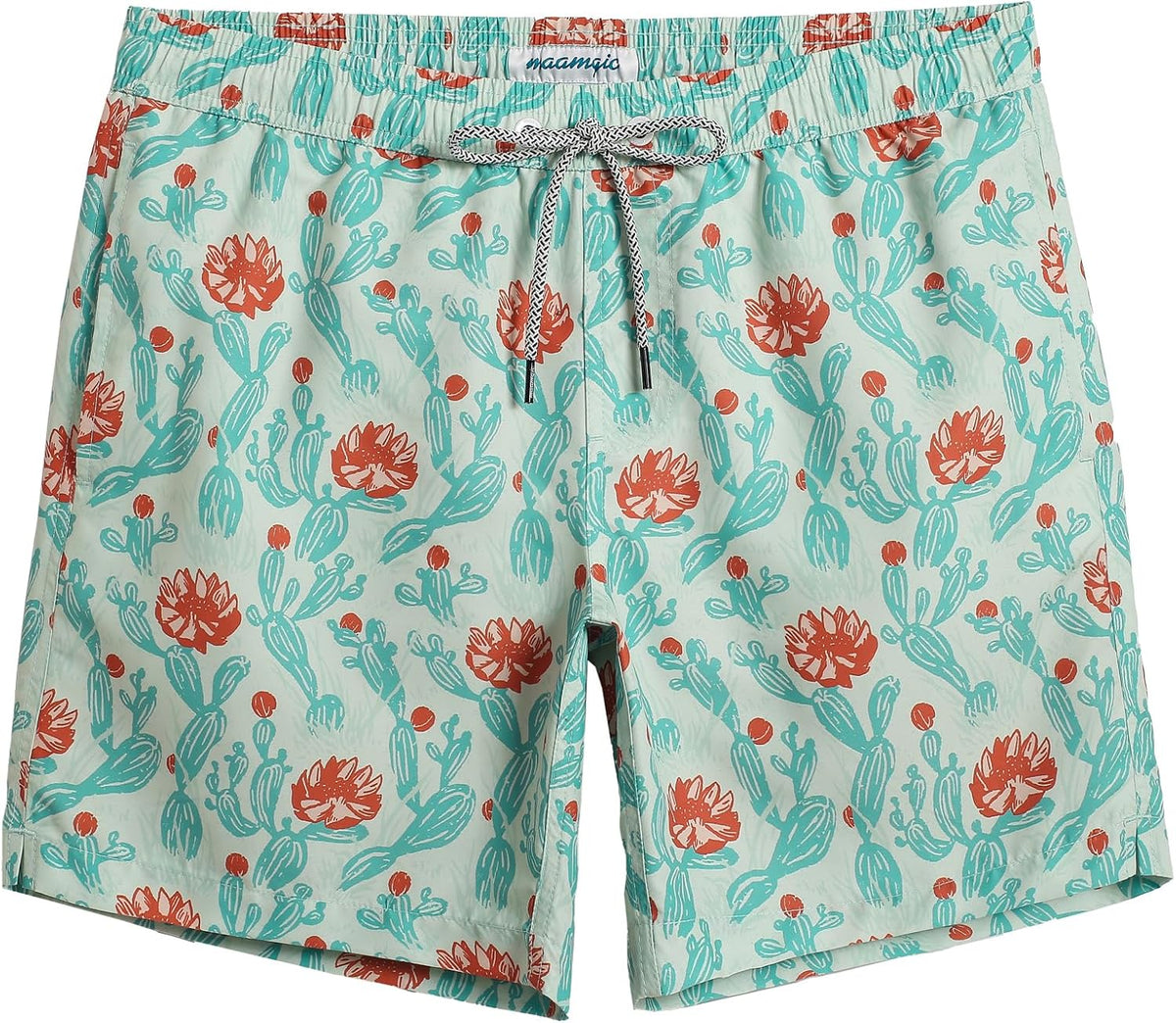 maamgic Mens Swim Trunks Quick Dry Mesh Linner with Pockets 7" Beach Shorts
