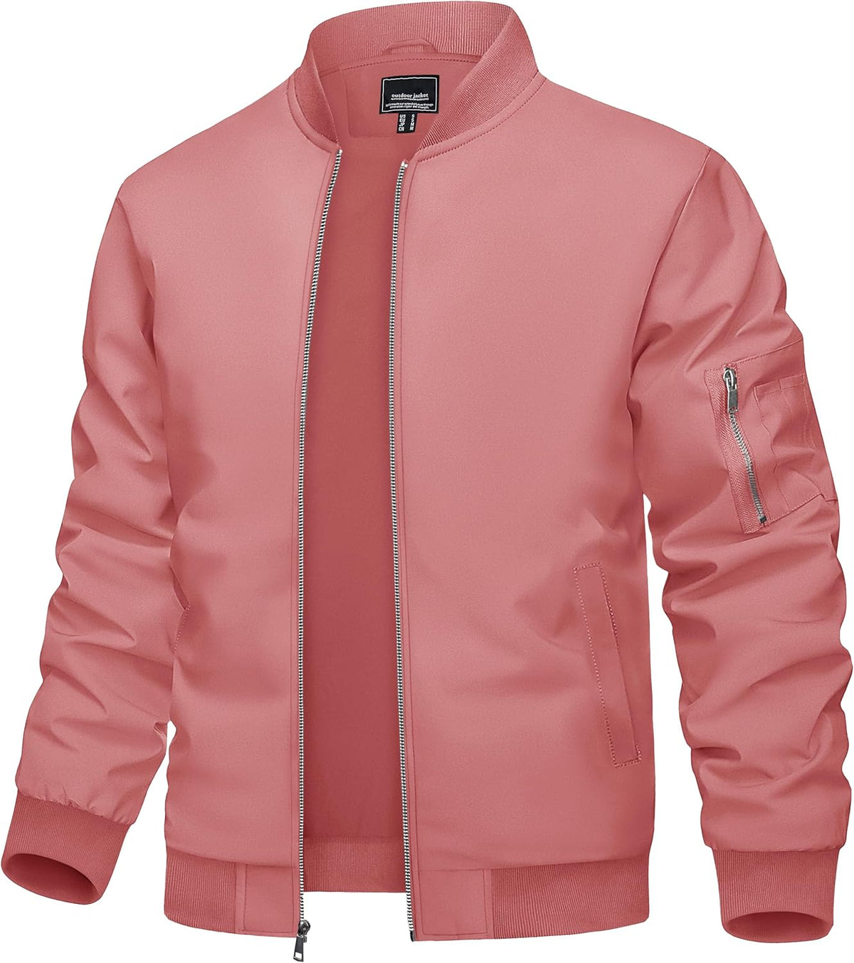 TACVASEN Men's Bomber Jacket Lightweight Casual Spring Fall Windbreaker Zip Up Coat with Pocket
