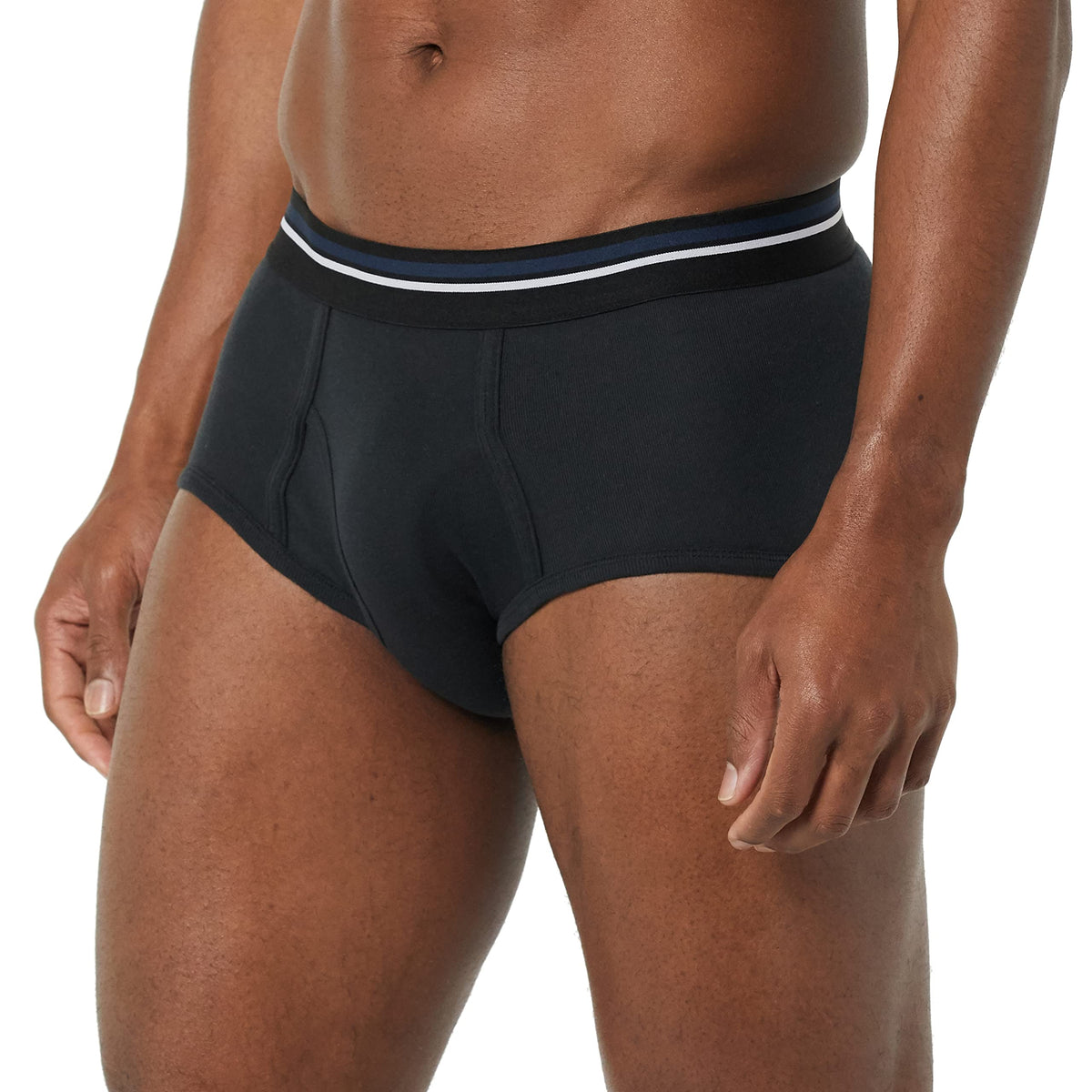 Amazon Essentials Men's Breathable Ribbed Knit Briefs with Elasticized Waistband, Multipacks
