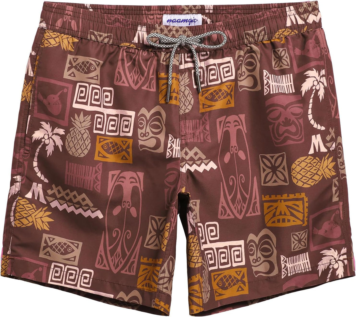 maamgic Mens Swim Trunks Quick Dry Mesh Linner with Pockets 7" Beach Shorts