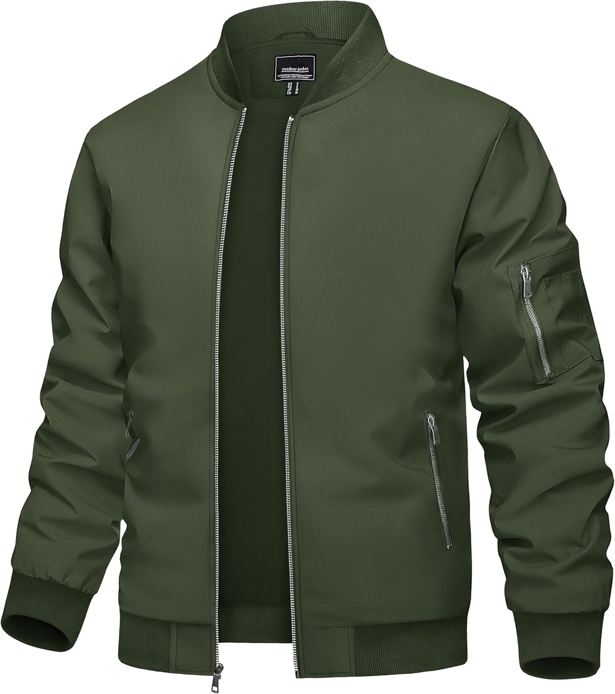 TACVASEN Men's Bomber Jacket Lightweight Casual Spring Fall Windbreaker Zip Up Coat with Pocket
