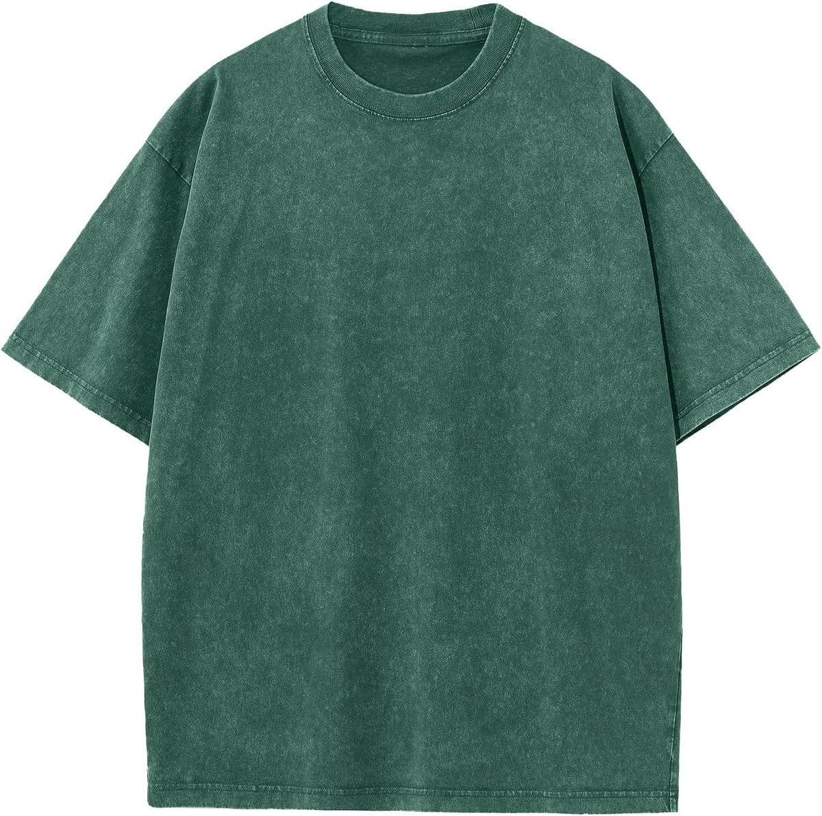 Men's Cotton T-Shirts Oversized Unisex Short Sleeves Casual Loose Wash Solid Basic Tee Tops