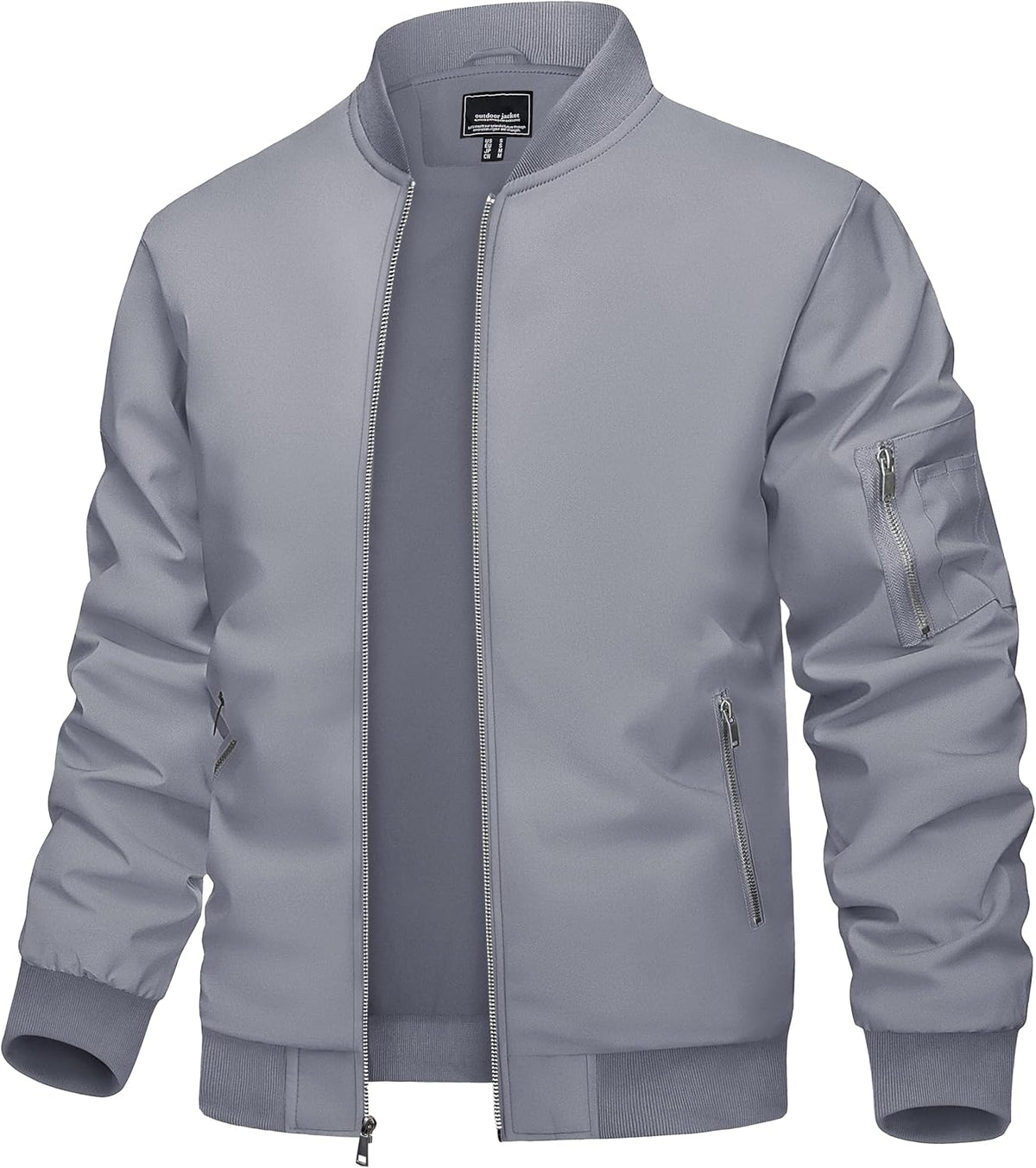 TACVASEN Men's Bomber Jacket Lightweight Casual Spring Fall Windbreaker Zip Up Coat with Pocket
