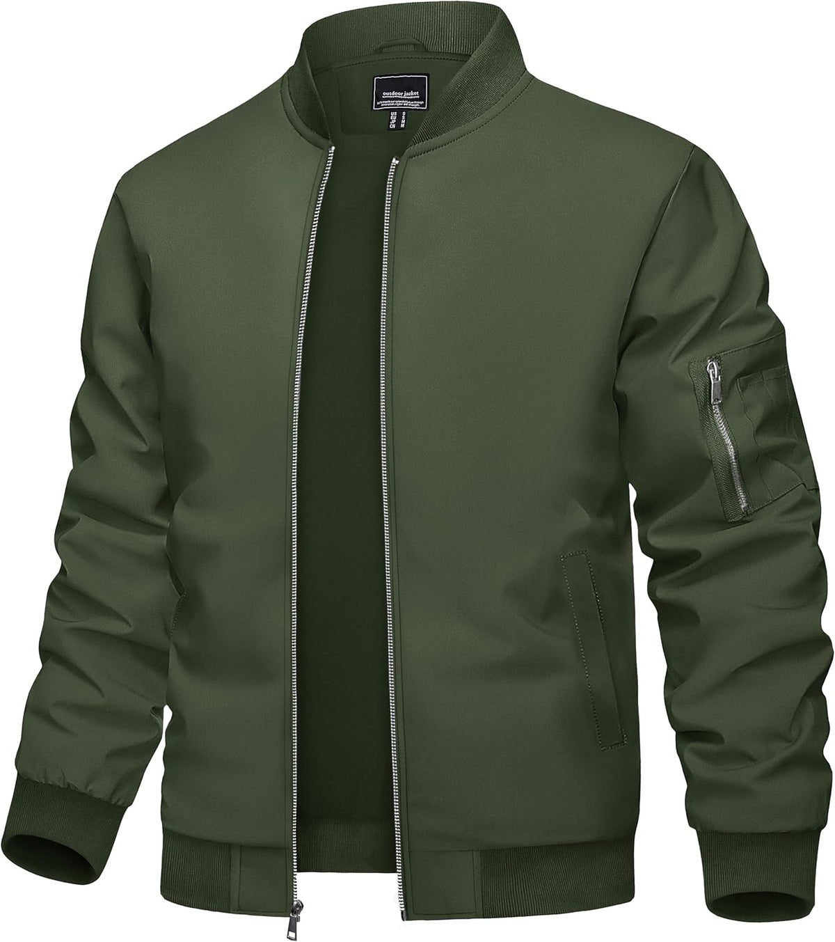 TACVASEN Men's Bomber Jacket Lightweight Casual Spring Fall Windbreaker Zip Up Coat with Pocket