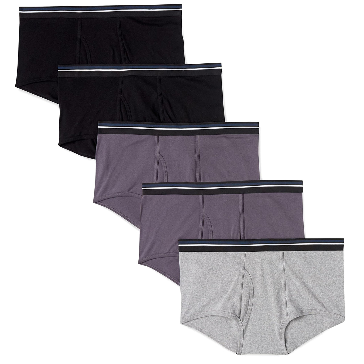 Amazon Essentials Men's Breathable Ribbed Knit Briefs with Elasticized Waistband, Multipacks