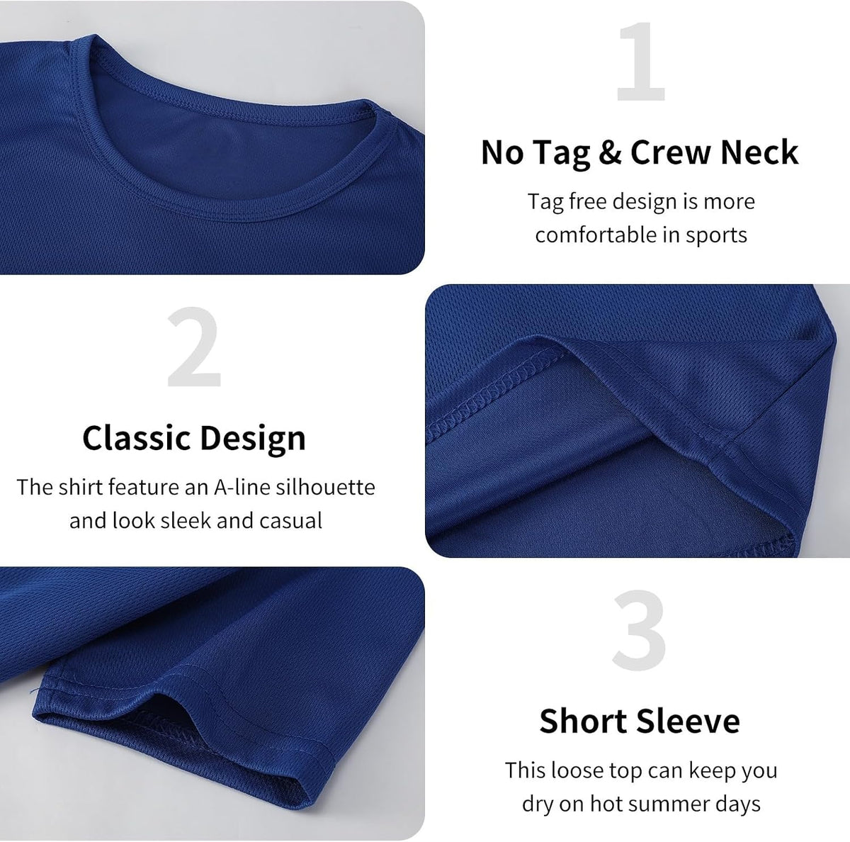5 Pack Athletic Mens T Shirts Mesh Quick Dry Short Sleeve Tee Shirts Mens
