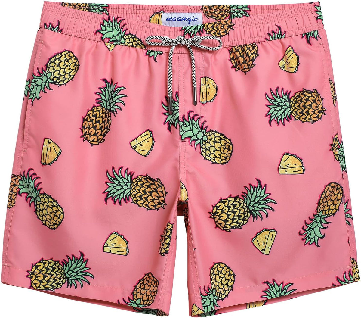 maamgic Mens Swim Trunks Quick Dry Mesh Linner with Pockets 7" Beach Shorts