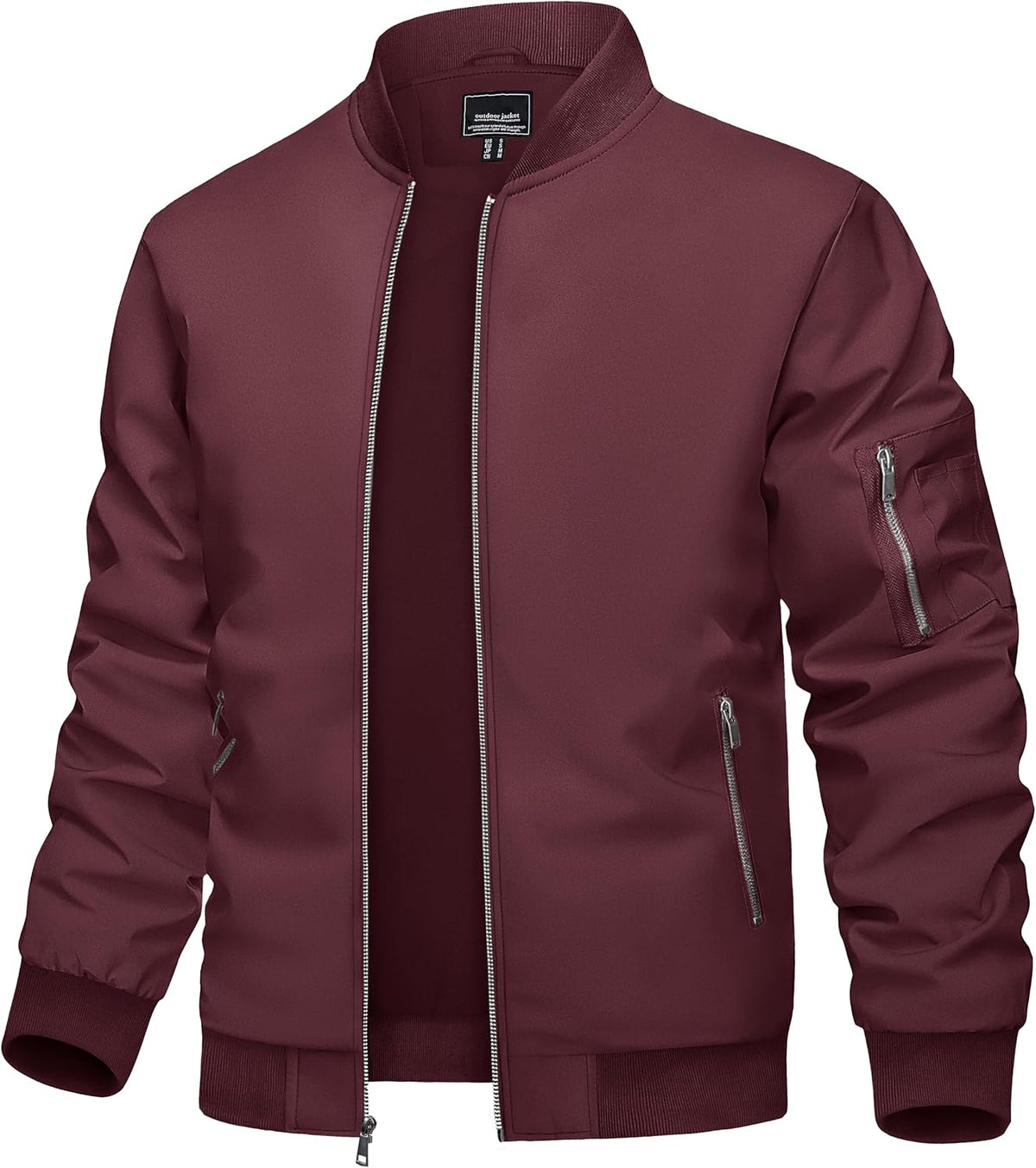 TACVASEN Men's Bomber Jacket Lightweight Casual Spring Fall Windbreaker Zip Up Coat with Pocket