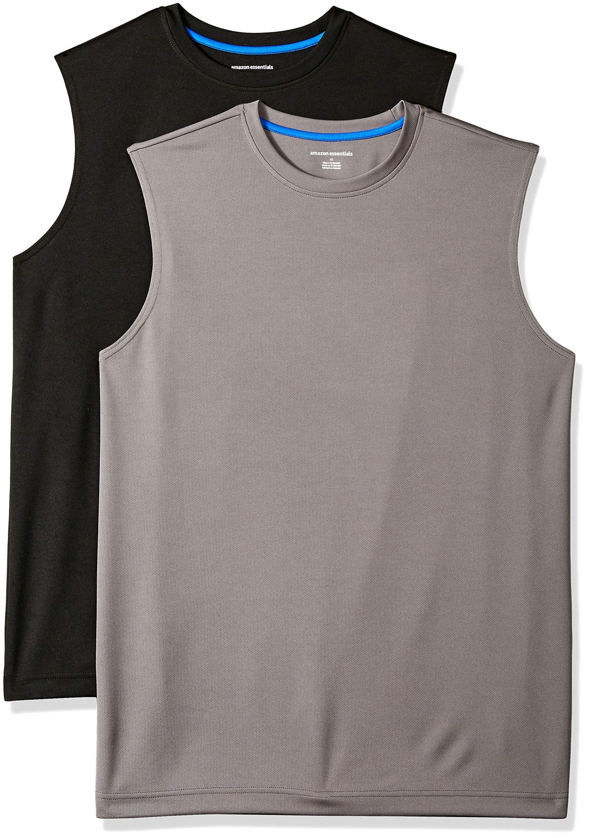 Amazon Essentials Men's Active Performance Tech Muscle Sleeveless Top, Breathable Moisture Wicking Workout Shirt