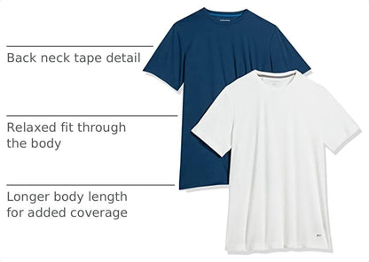 Amazon Essentials Men's Moisture Wicking Breathable Performance Tech Workout T-Shirts, Pack of 2