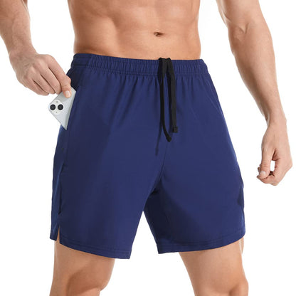 Men's 7" Athletic Running Shorts Lightweight Quick Dry Gym Workout Shorts with Zipper Pockets