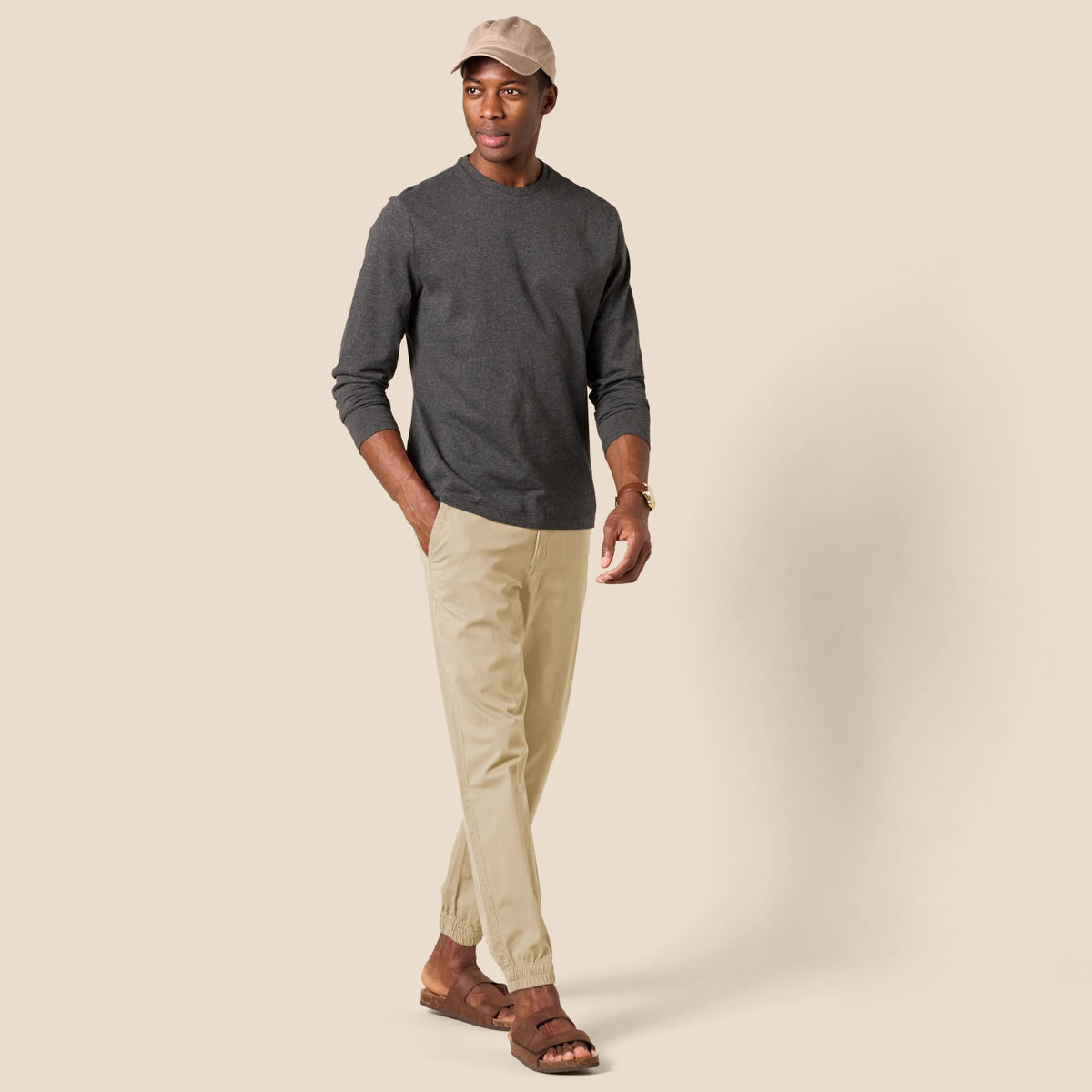 Amazon Essentials Men's Straight-Fit Chino Jogger Pants with Elastic Waist and Pockets